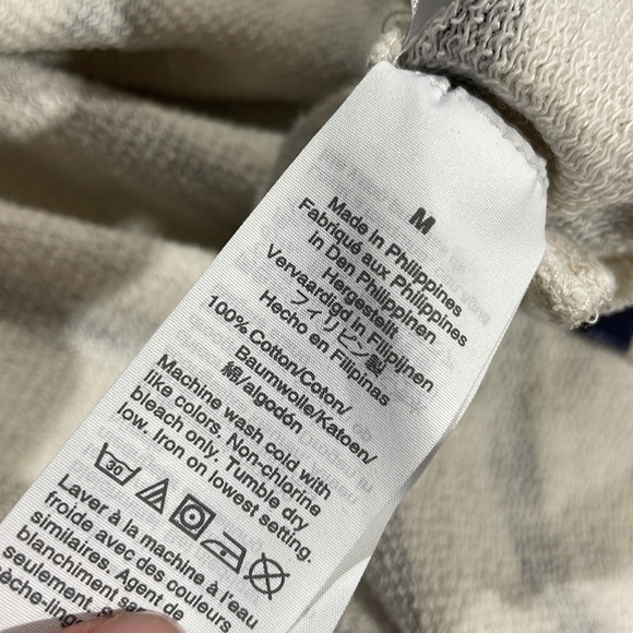 J. Crew Vintage Terry Cotton Stripe Navy Turtleneck Pullover Sweatshirt - Picture 10 of 10